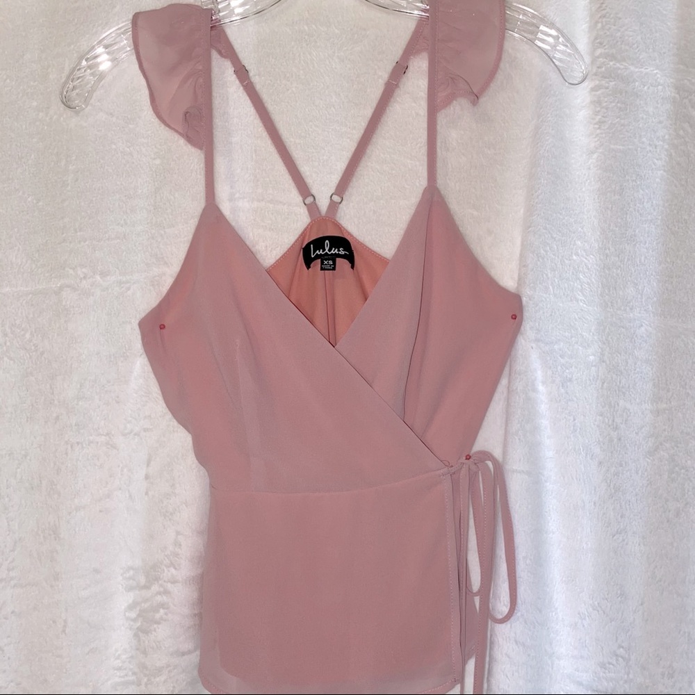 Pink Lulus Wrap Tank Top